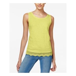 Maison Jules yellow eyelet sleeveless tank top XL